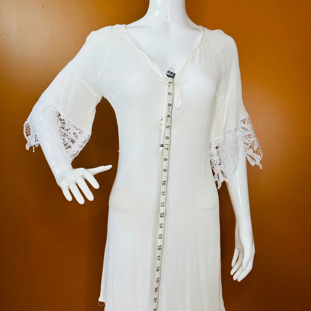 💚 White Swim Cover Up ☀️👙 Great Vacation  or Poolside / Over Tank Tops - Picture 5 of 6